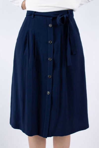 Юбка А-силуэта с карманами длиной 66 см Mita ЖМ998 синий - фото 1