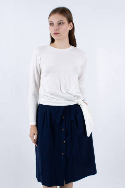 Юбка А-силуэта с карманами длиной 66 см Mita ЖМ998 синий - фото 2