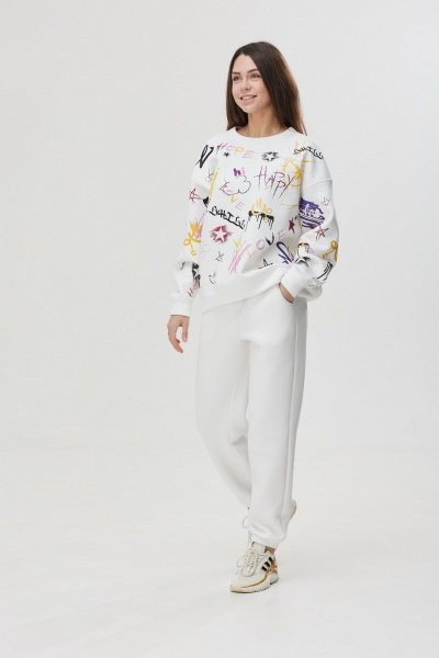 Брюки джоггеры из трикотажа с карманами MG Wear 4101 экрю - фото 2