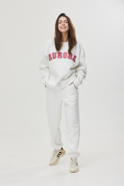 Брюки джоггеры из трикотажа с карманами MG Wear 4101 экрю - фото 1