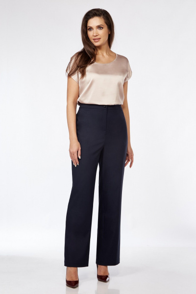 Деловой комплект бежевый и синий, жакет, брюки и блуза Matini 1.1729 - фото 5