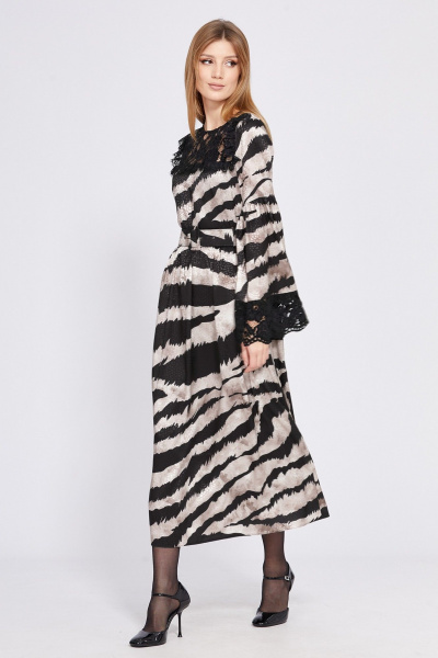 Платье EOLA 2565 бежево-черный_принт - фото 3