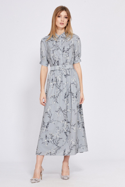 Платье EOLA 2569 серый_с_принтом - фото 2