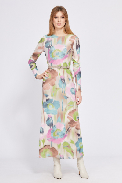 Платье EOLA 2578 бежевый в цветы - фото 6