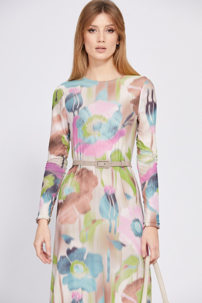 Платье EOLA 2578 бежевый в цветы - фото 5