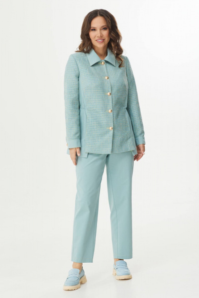 Брюки, жакет Магия моды 2391 шалфей+желтый - фото 1