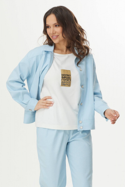 Брюки, куртка, футболка Магия моды 2400 голубой - фото 6