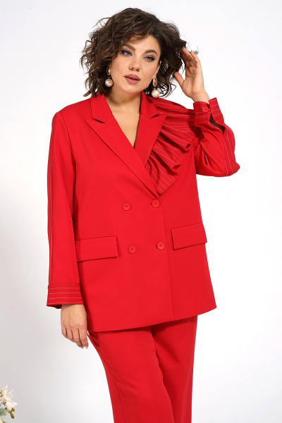 Брюки, жакет Alani Collection 2017 красный - фото 8