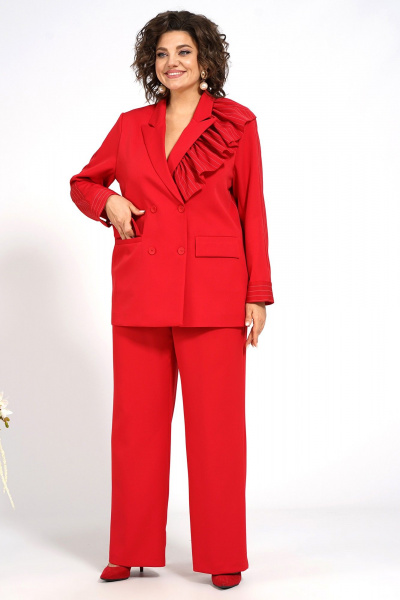 Брюки, жакет Alani Collection 2017 красный - фото 5