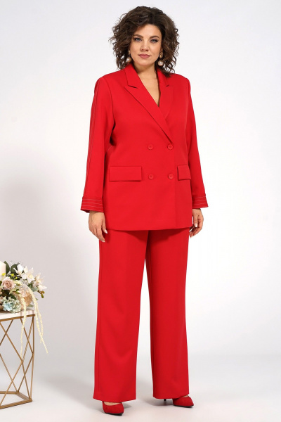 Брюки, жакет Alani Collection 2017 красный - фото 3