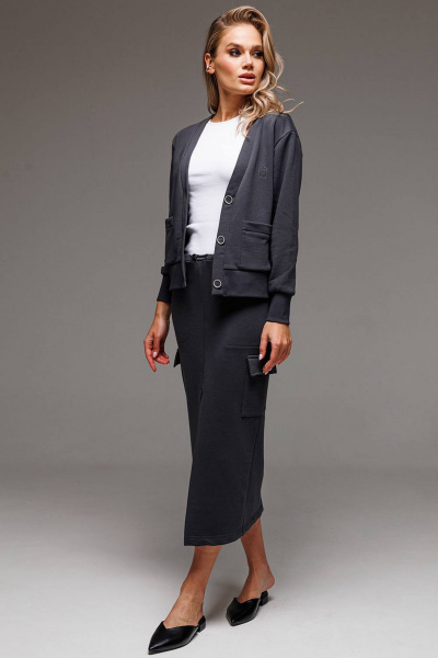 Костюм юбка и кардиган из трикотажа для делового образа GO F7067/30-03 - фото 2