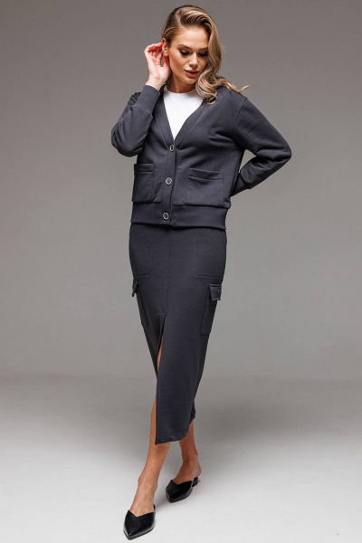 Костюм юбка и кардиган из трикотажа для делового образа GO F7067/30-03 - фото 1