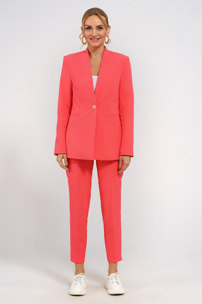 Брюки, жакет, топ Alani Collection 2093 коралл - фото 2