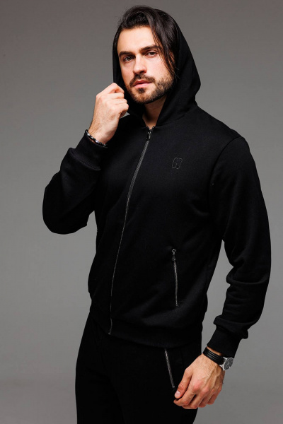 Демисезонный спортивный костюм худи и брюки из трикотажа GO M3060/40-02 - фото 4