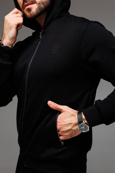 Демисезонный спортивный костюм худи и брюки из трикотажа GO M3060/40-02 - фото 3