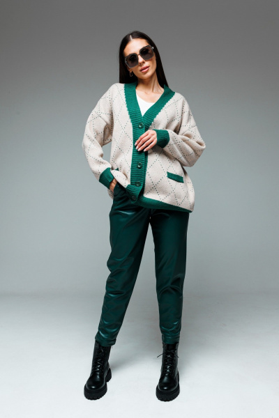 Кардиган и брюки свободного силуэта из трикотажа Ларс Стиль 843 - фото 3