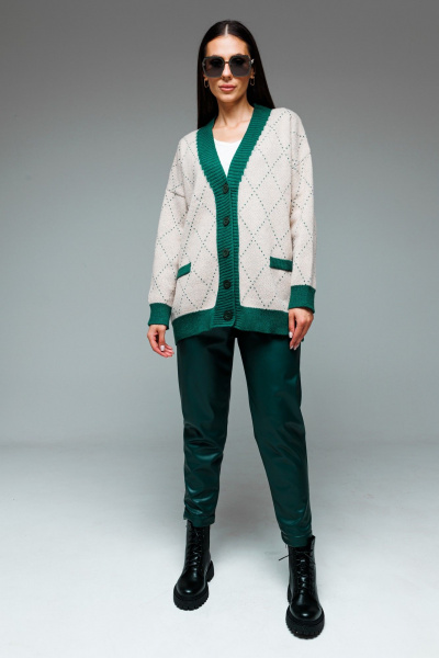 Кардиган и брюки свободного силуэта из трикотажа Ларс Стиль 843 - фото 1