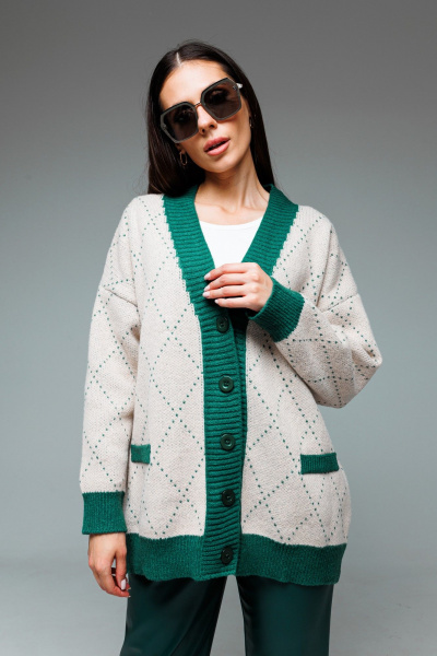 Кардиган и брюки свободного силуэта из трикотажа Ларс Стиль 843 - фото 2