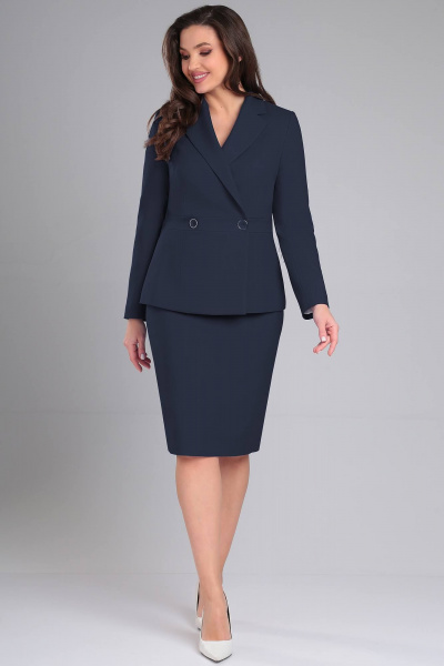 Жакет, юбка LeNata 20397 темно-синий - фото 2