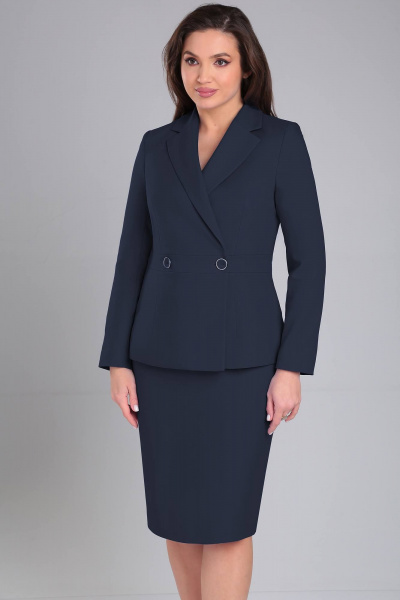 Жакет, юбка LeNata 20397 темно-синий - фото 3