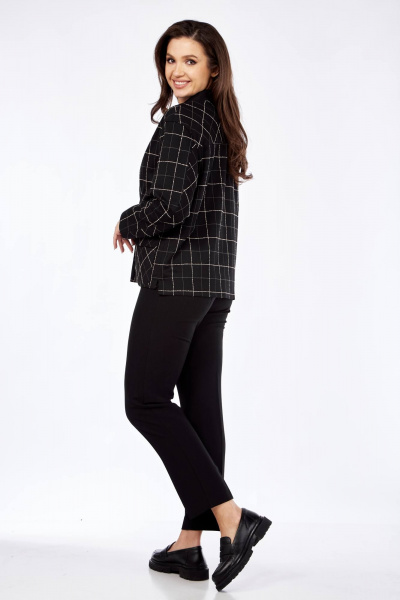 Брюки, жакет Vilena 941 черный+клетка - фото 8