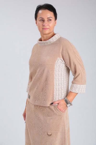 Блуза, юбка ZigzagStyle 500 бежевый - фото 4