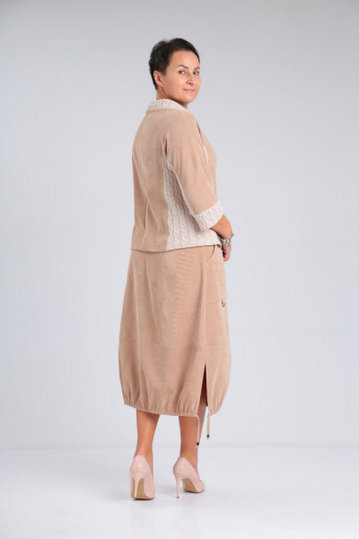Блуза, юбка ZigzagStyle 500 бежевый - фото 3
