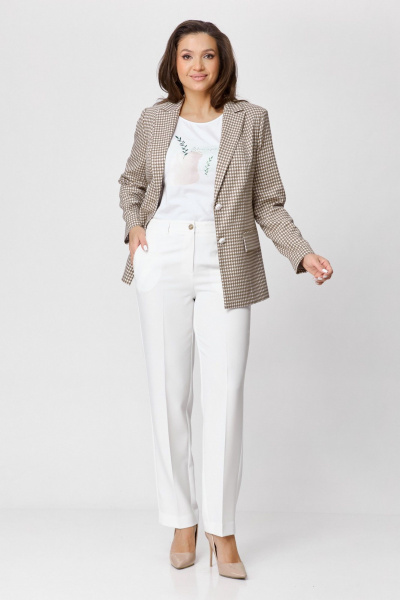 Жакет БелЭльСтиль 412-3 03 22 бежевый_гусек - фото 4