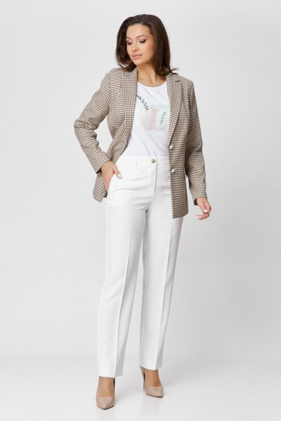 Брюки, жакет БелЭльСтиль 412-3 03 22+596-2 79 22 бежево-молочный - фото 7
