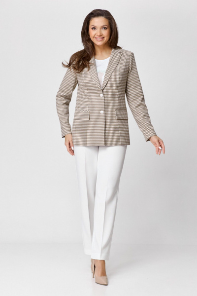 Брюки, жакет БелЭльСтиль 412-3 03 22+596-2 79 22 бежево-молочный - фото 3