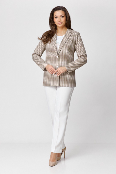 Брюки, жакет БелЭльСтиль 412-3 03 22+596-2 79 22 бежево-молочный - фото 2