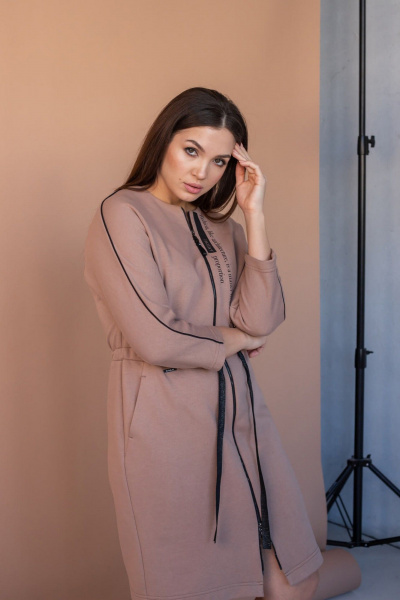 Платье Mislana 627 пудра - фото 2