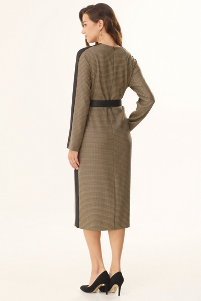 Бежевая блуза с контрастными вставками для офиса Faufilure C1603 - фото 4