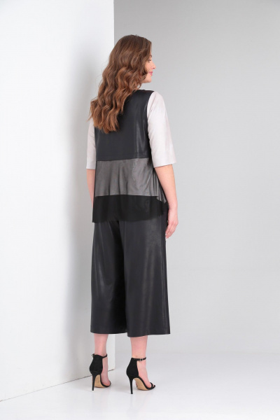 Блуза, брюки ZigzagStyle 429 иссине-черный+беж - фото 4