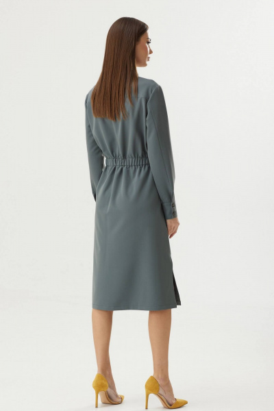 Платье-рубашка демисезонное в стиле сафари BARBARA В210 хаки - фото 6