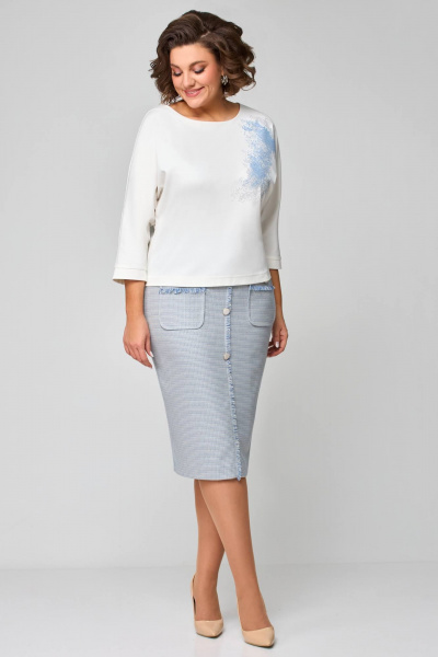 Джемпер, юбка Мишель стиль 1173 молочно-голубой - фото 3