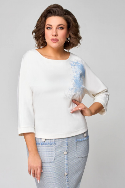 Джемпер, юбка Мишель стиль 1173 молочно-голубой - фото 10