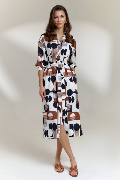 Платье на каждый день в стиле классика с карманами DILIA 0816 мультидизайн - фото 1