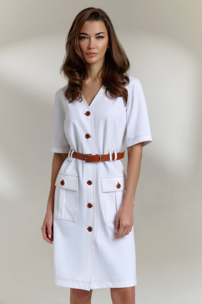 Платье DILIA 0822 белый - фото 1