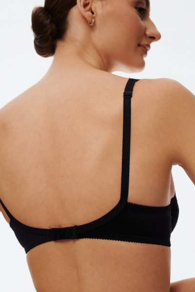 Черный кружевной бюстгальтер с каркасами для повседневности Леди Леда 251-280 - фото 4