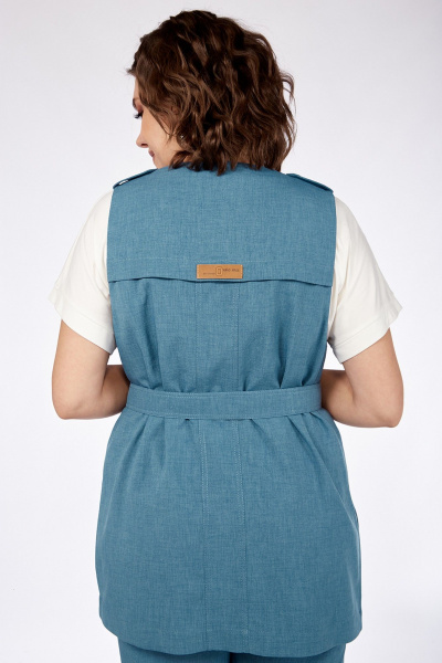 Комплект брюки, жилет и джемпер, на каждый день Jurimex 3068 голубой - фото 9