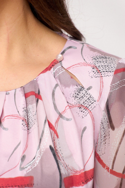Блуза из текстиля в нежной розовой гамме DaLi 3532а пудра - фото 4