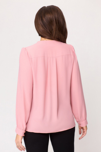 Демисезонная блуза из текстиля с длинными рукавами DaLi 3591а розовая - фото 2