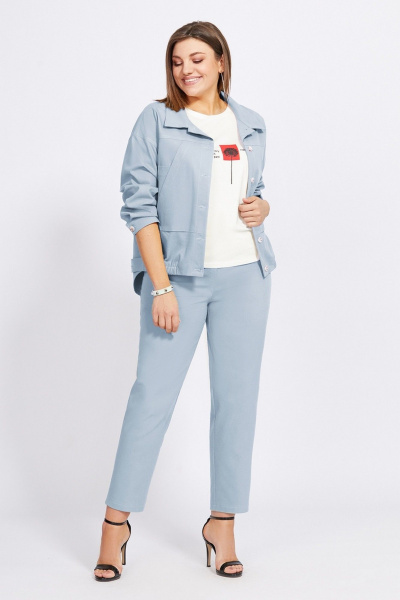Брюки, жакет, футболка Милора-стиль 1100/1 голубой - фото 1