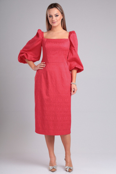 Платье из костюмной ткани с квадратным вырезом и разрезом Angelina & Сompany 946 - фото 7