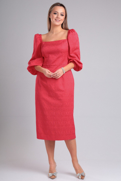 Платье из костюмной ткани с квадратным вырезом и разрезом Angelina & Сompany 946 - фото 6