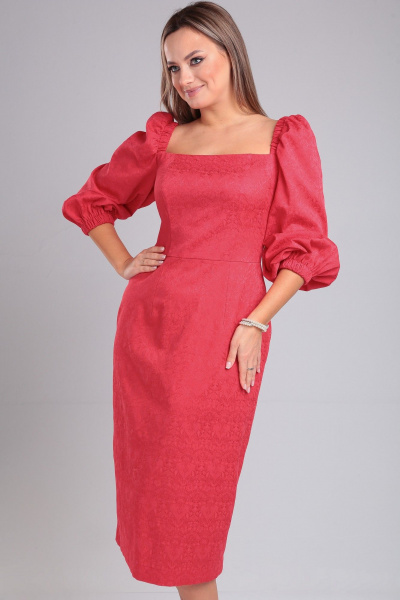 Платье из костюмной ткани с квадратным вырезом и разрезом Angelina & Сompany 946 - фото 5