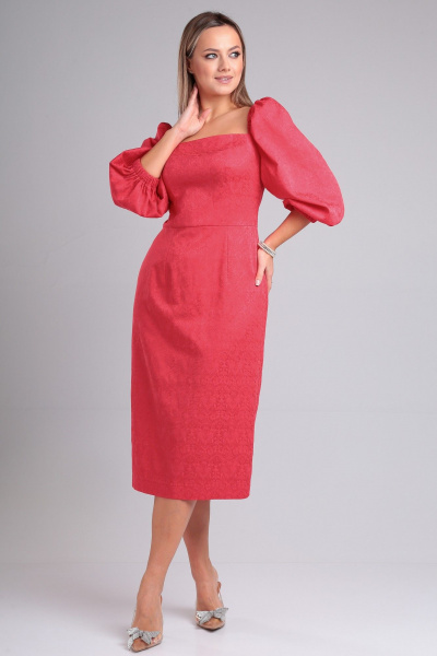 Платье из костюмной ткани с квадратным вырезом и разрезом Angelina & Сompany 946 - фото 4