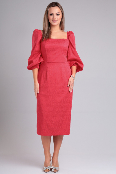 Платье из костюмной ткани с квадратным вырезом и разрезом Angelina & Сompany 946 - фото 1