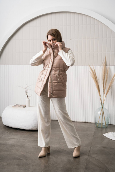 Жилет из плащевой ткани с подкладкой и высоким воротником-стойкой GlasiO 16028-2- - фото 3